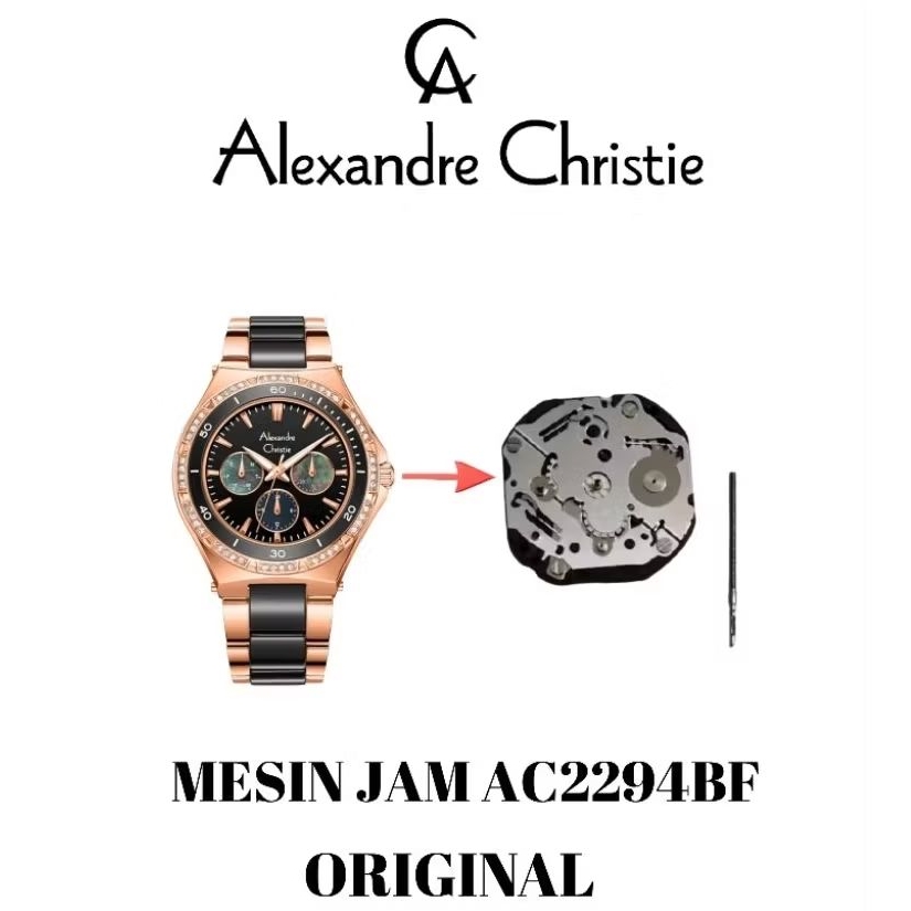 Mesin Jam Alexandre christie Original AC2294BF