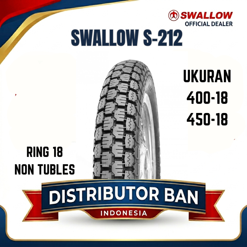 BAN MOTOR CUSTOM SWALLOW S-212 RING 18 UKURAN| 400 | 450 | RING 18 TUBETYPE (NON TUBELESS)