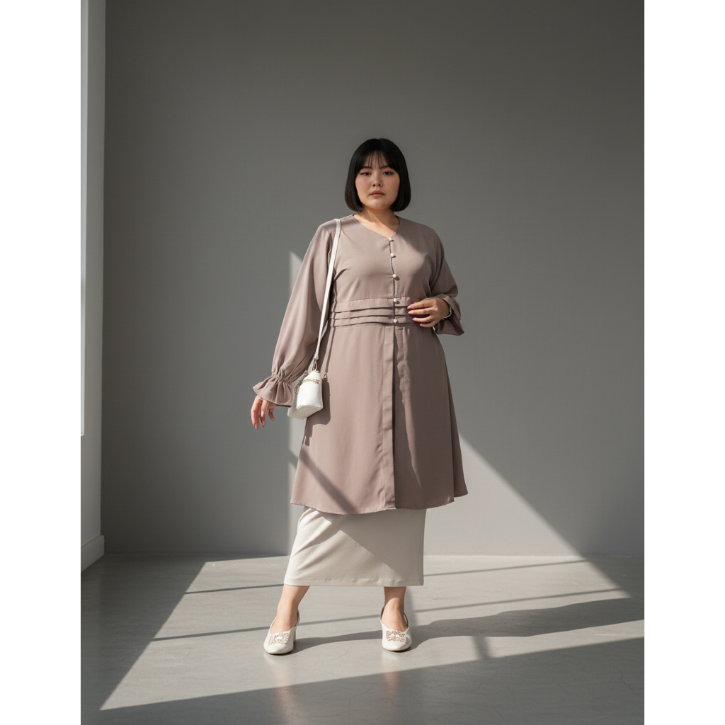 Bigissimo -  Selina Tunik | Atasan Wanita Tunik Polos Big Size Jumbo