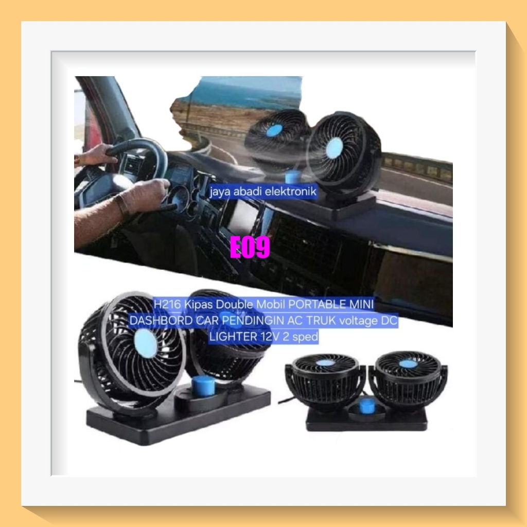 PORTABLE MINI DASHBORD CAR Kipas Double Mobil PENDINGIN AC TRUK voltage DC LIGHTER 12V dua hurricane