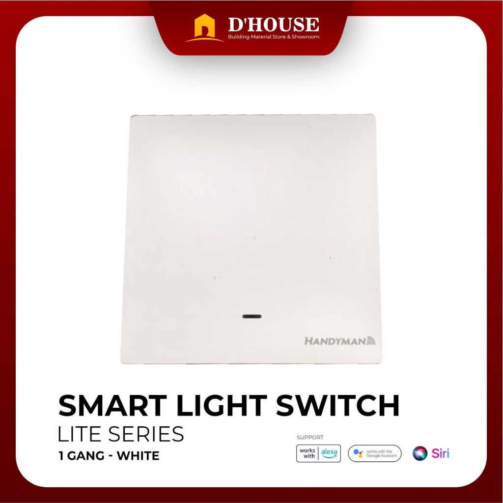 Handyman Smart Light Switch Lite WiFi - Touch , Saklar Lampu Pintar 1,2,3 Gang Bisa di Akses melalui