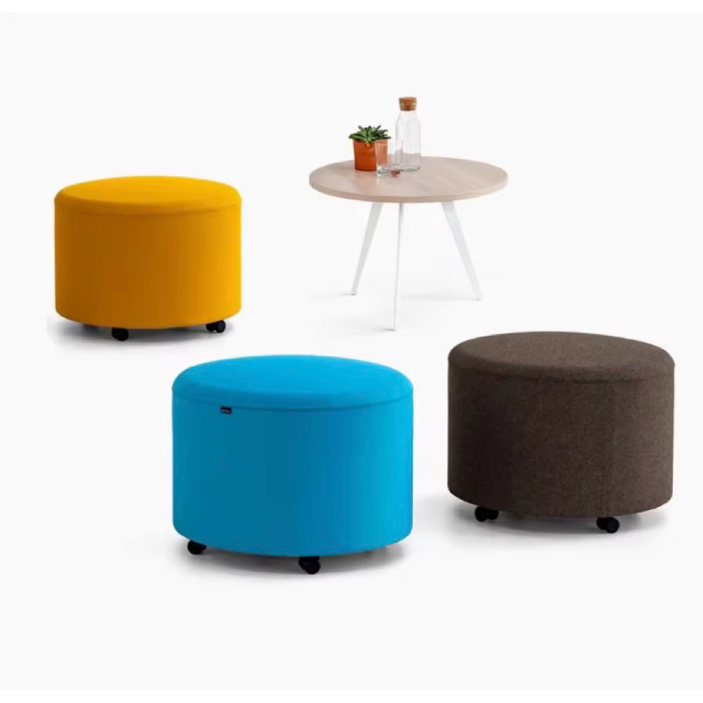 SOFA PUK BULAT kursi stool polos bludru