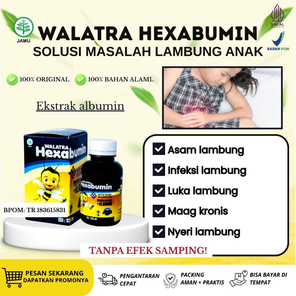 HEXABUMIN Obat Lambung Anak, Madu Pereda Sakit Maag, Sakit Lambung, Asam Lambung, Nyeri Lambung, Mel