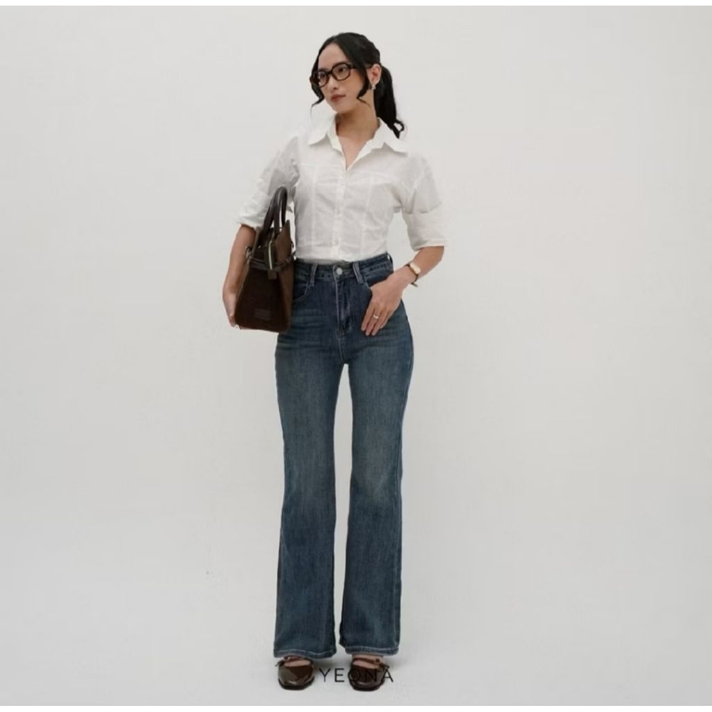Jeans cewe yeona jeans denim cewe celana jeans warna denim