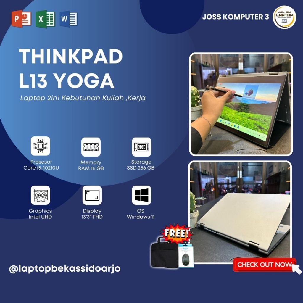 LAPTOP LENOVO THINKPAD L13 YOGA // TOUCSHCREEN FLIP360