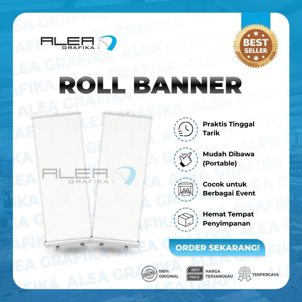 ROLL BANNER ALUMINIUM & BLACK BESI – Stand Banner / Roll Up Banner