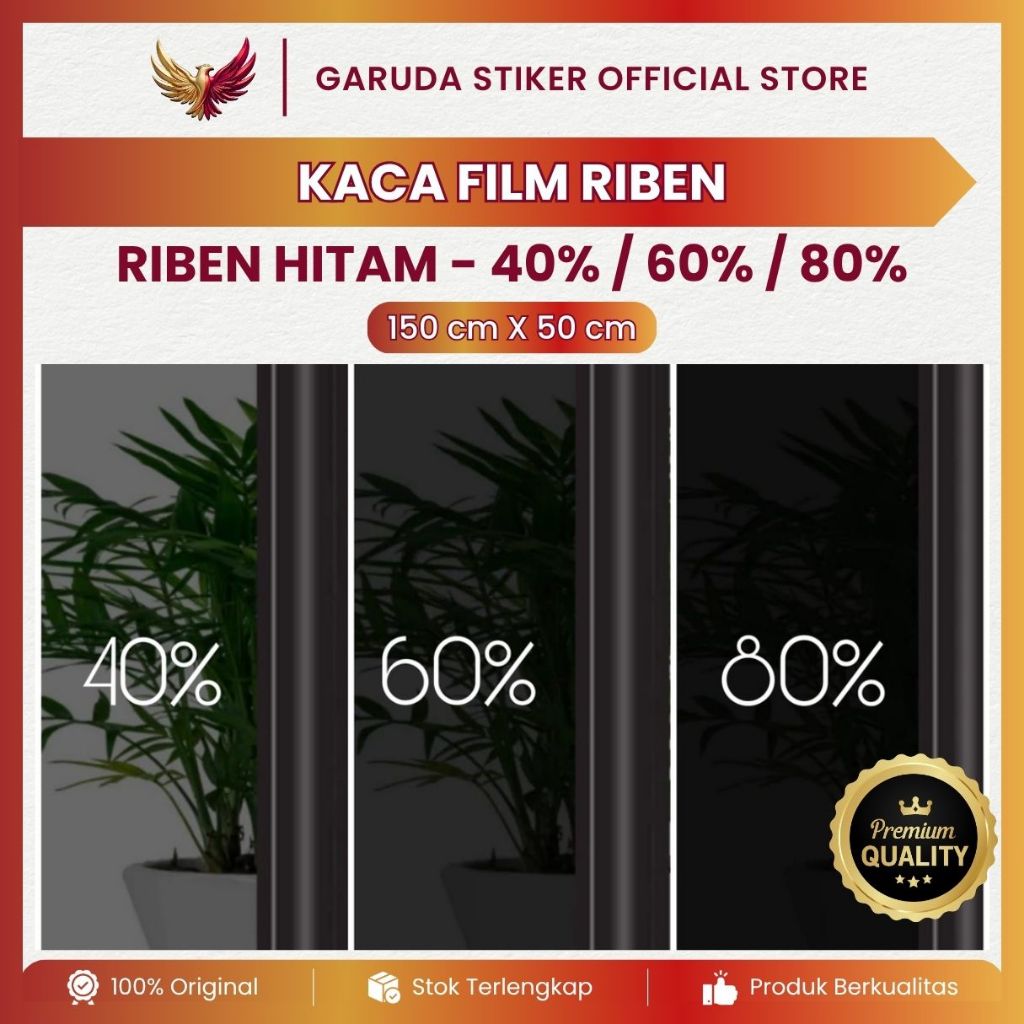 Stiker Riben Kaca Film Hitam Jendela Rumah Gedung Kantor Sunblast Mobil Sticker Anti Panas UV