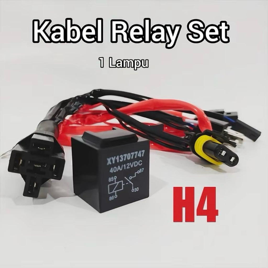Kabel Relay Set H4 Super Hid Biled Projie Led Motor Mobil Relay H4 1 Lampu 2 Lampu