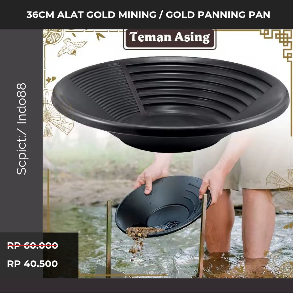 Promo  38cm Alat Gold Mining / Gold Panning Pan / Alat Dulang Saringan Emas