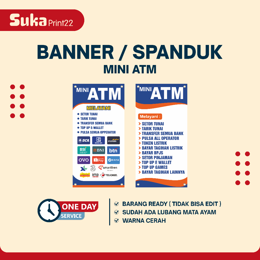 cetak banner atm mini dan konter - Print spanduk Atm Mini