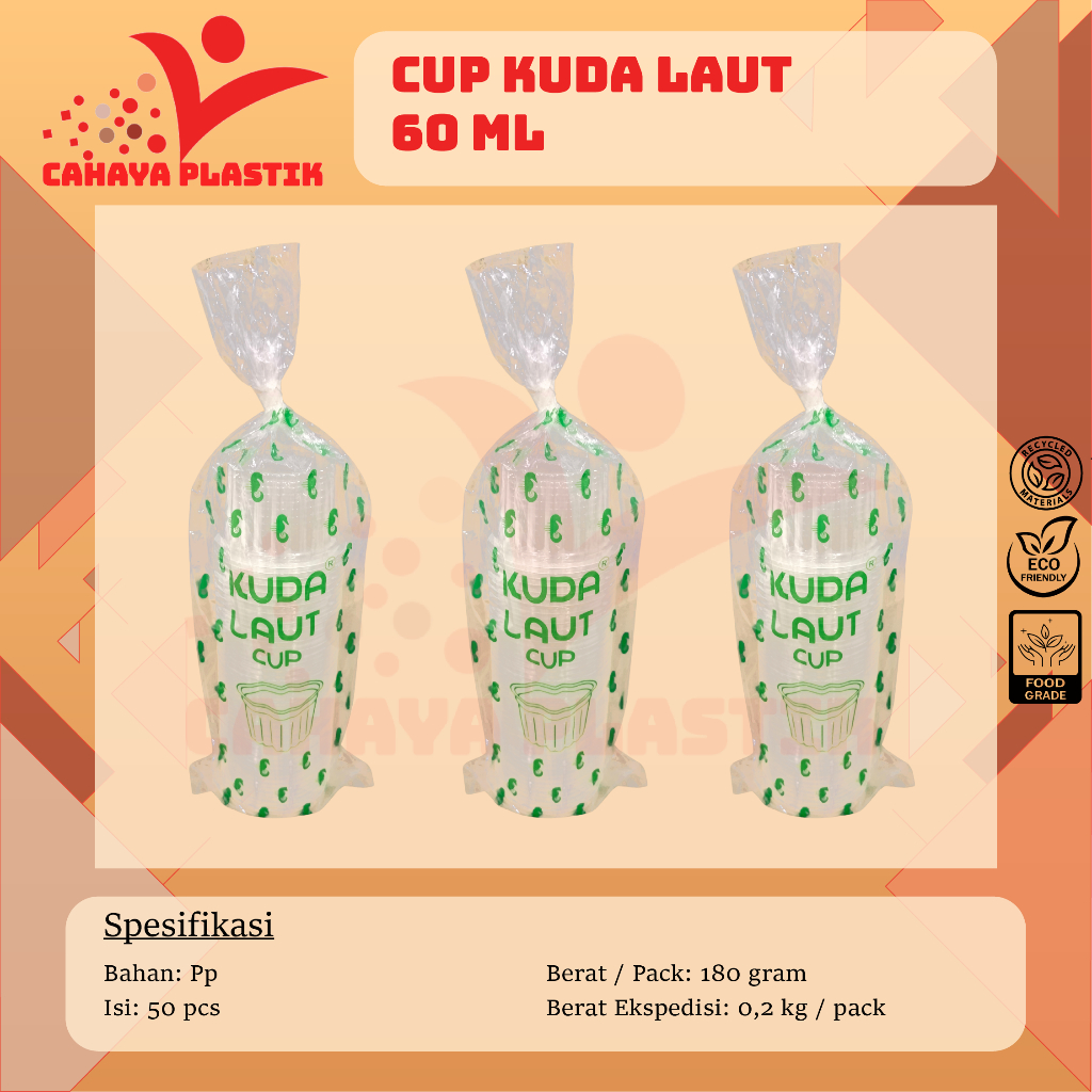 Gelas Plastik Belimbing Isi 50pcs | Cup Jelly | Puding Belimbing 50 PCS
