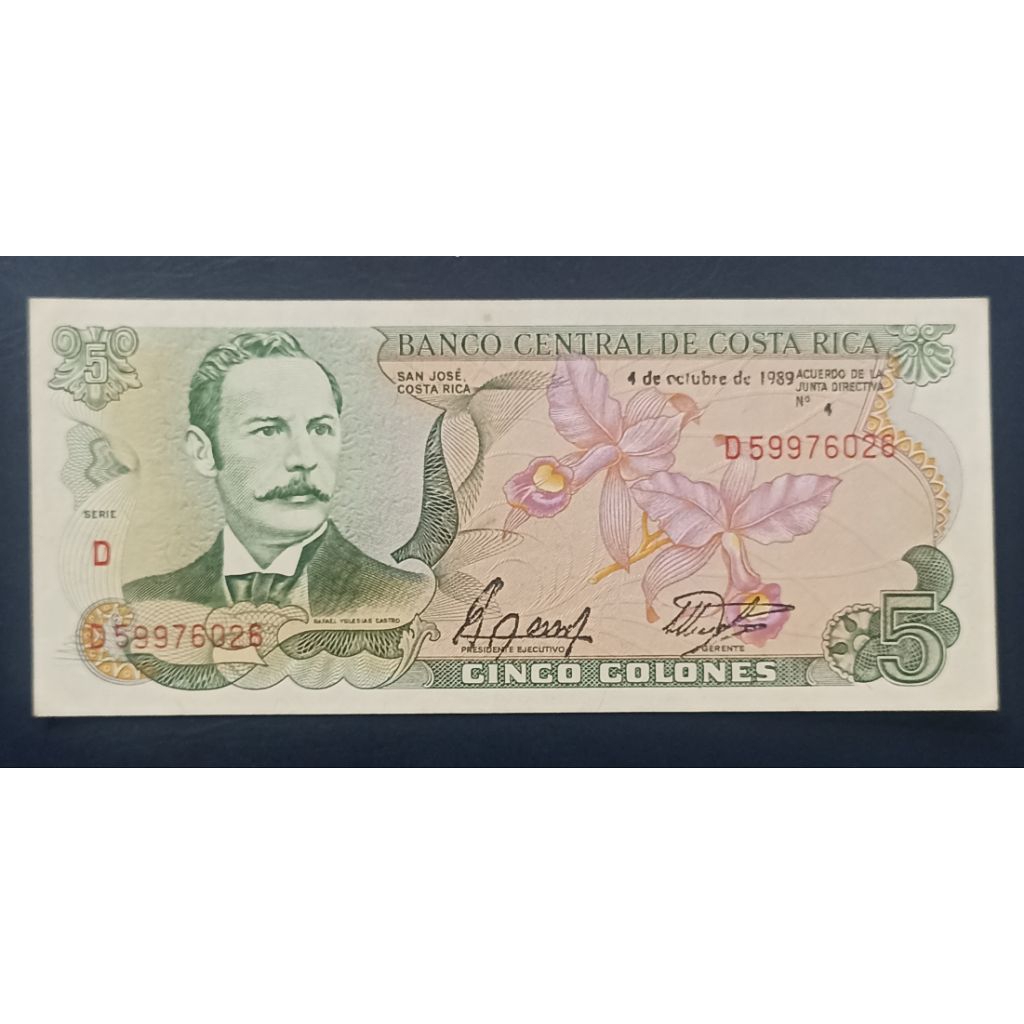 UANG KERTAS COSTA RICA 5 COLONES