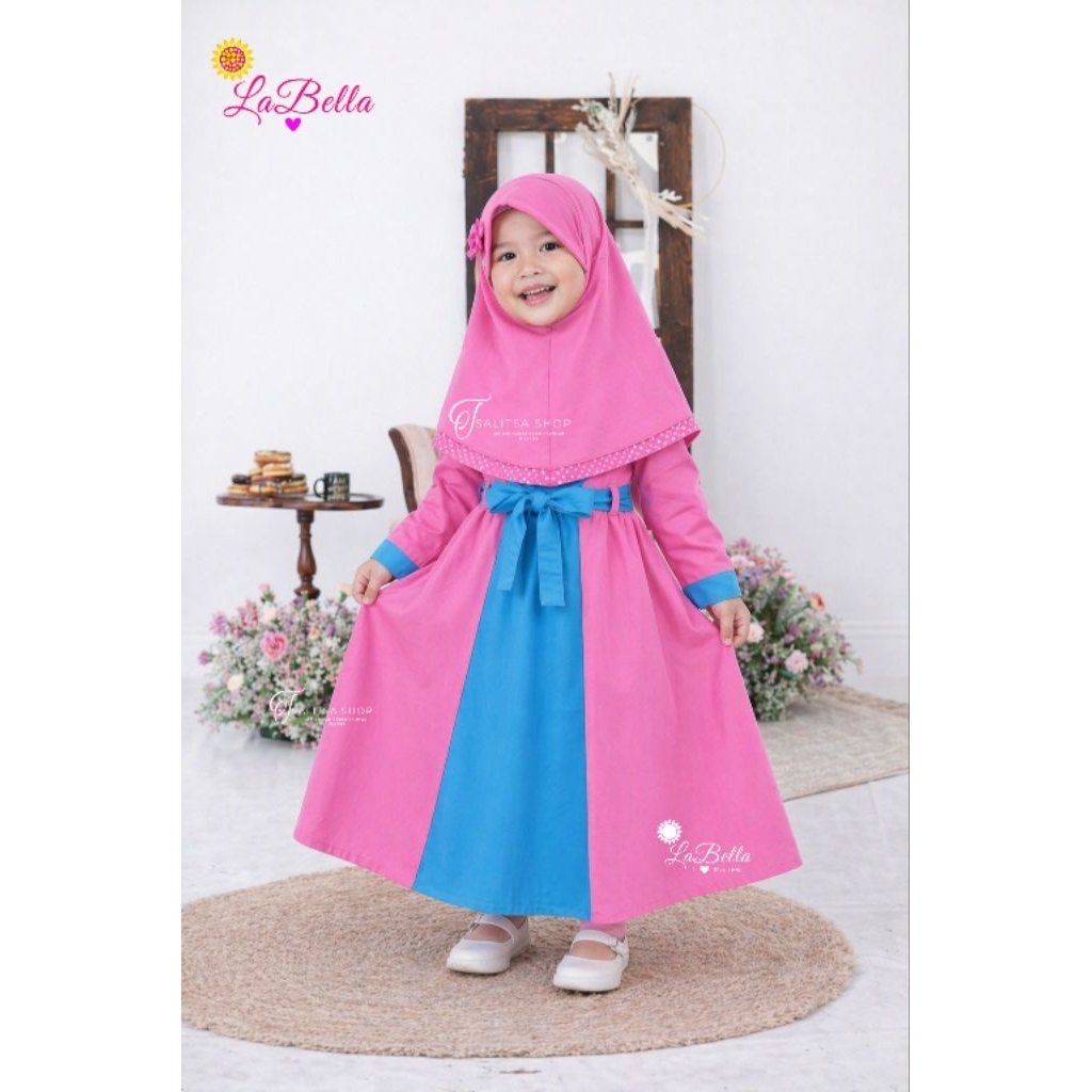 BAJU GAMIS BAYI ANAK KATUN JEPANG SET JILBAB LABELLA