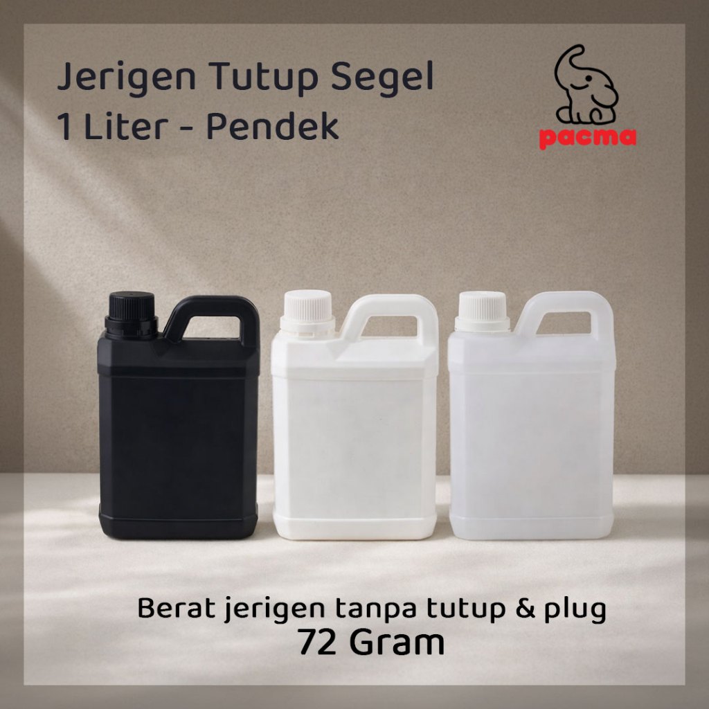 Jerigen 1 Liter Pendek tutup segel