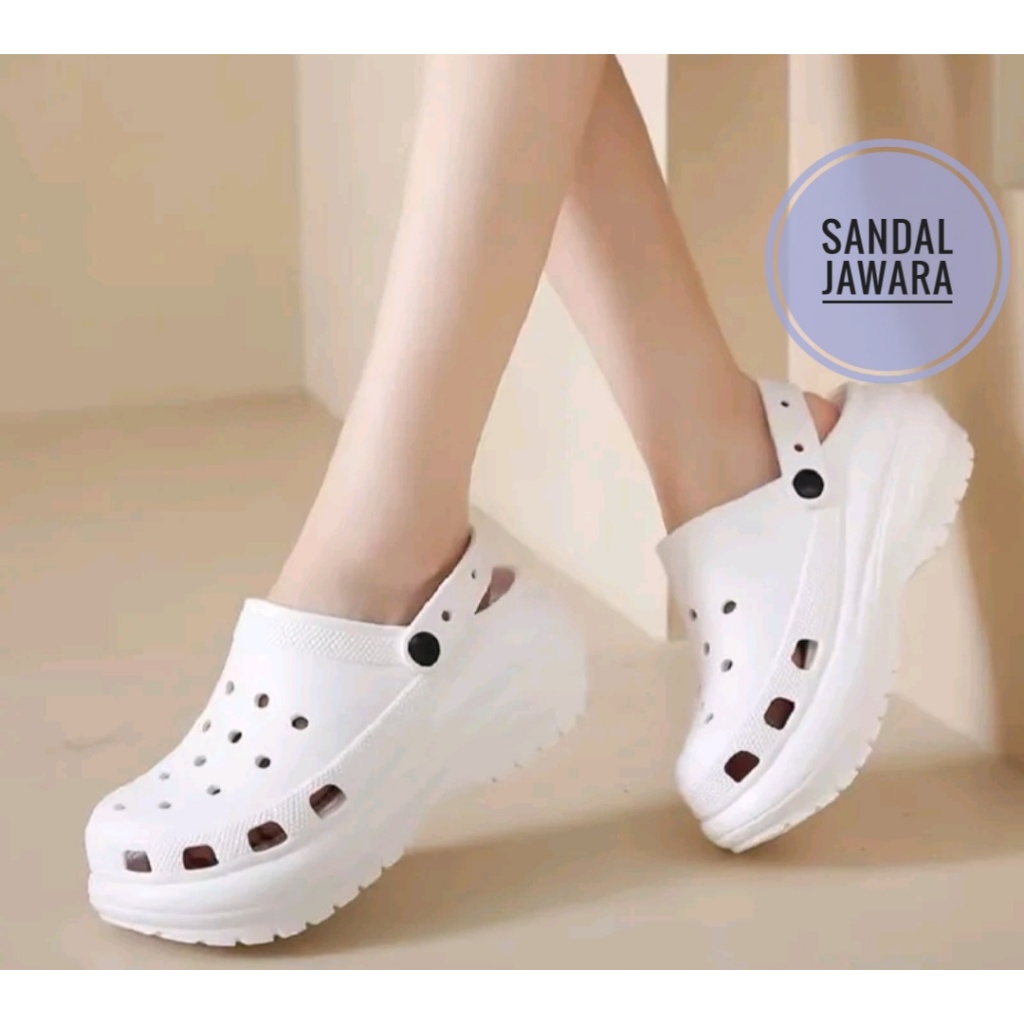 sandal baim wedges wanita terbaru sandal baim kodok wanita kekinian/ sandal baim polos tinggi 6cm