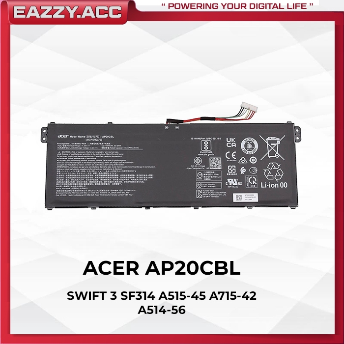 Baterai Acer Aspire Swift 3 SF314-51 A515-45 A514-56 AP20CBL