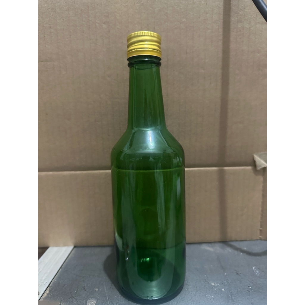 botol kaca 350ml tutup logam gold, botol kaca 350ml - botol kopi,botol jamu