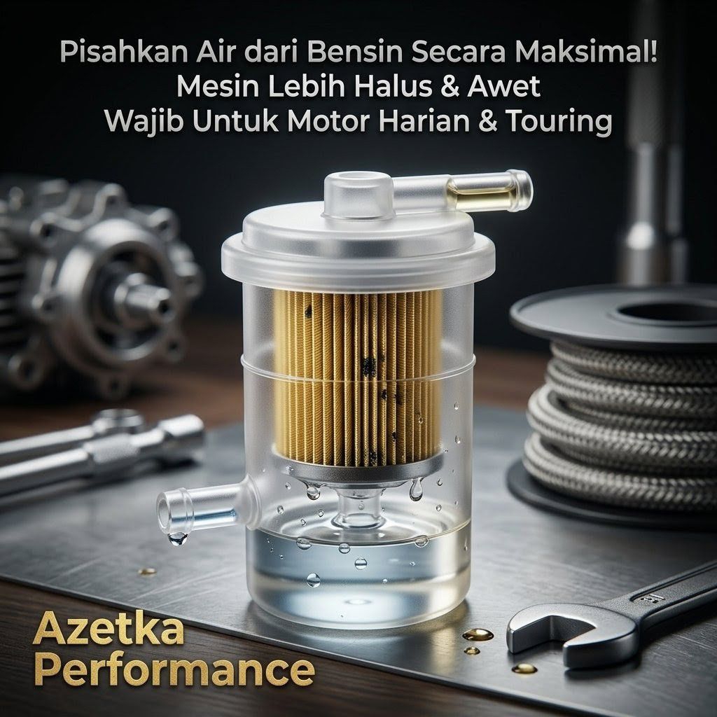 Filter Bensin Universal + Water Separator Saringan bensin Motor & Mobil Anti Air & Kotoran Transpara