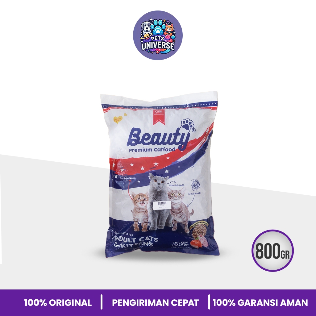 Beauty - Cat Food 1kg - Makanan Pakan Premium Kucing Beauty Dry Cat Adult Kitten - Bisa Memperbaiki 