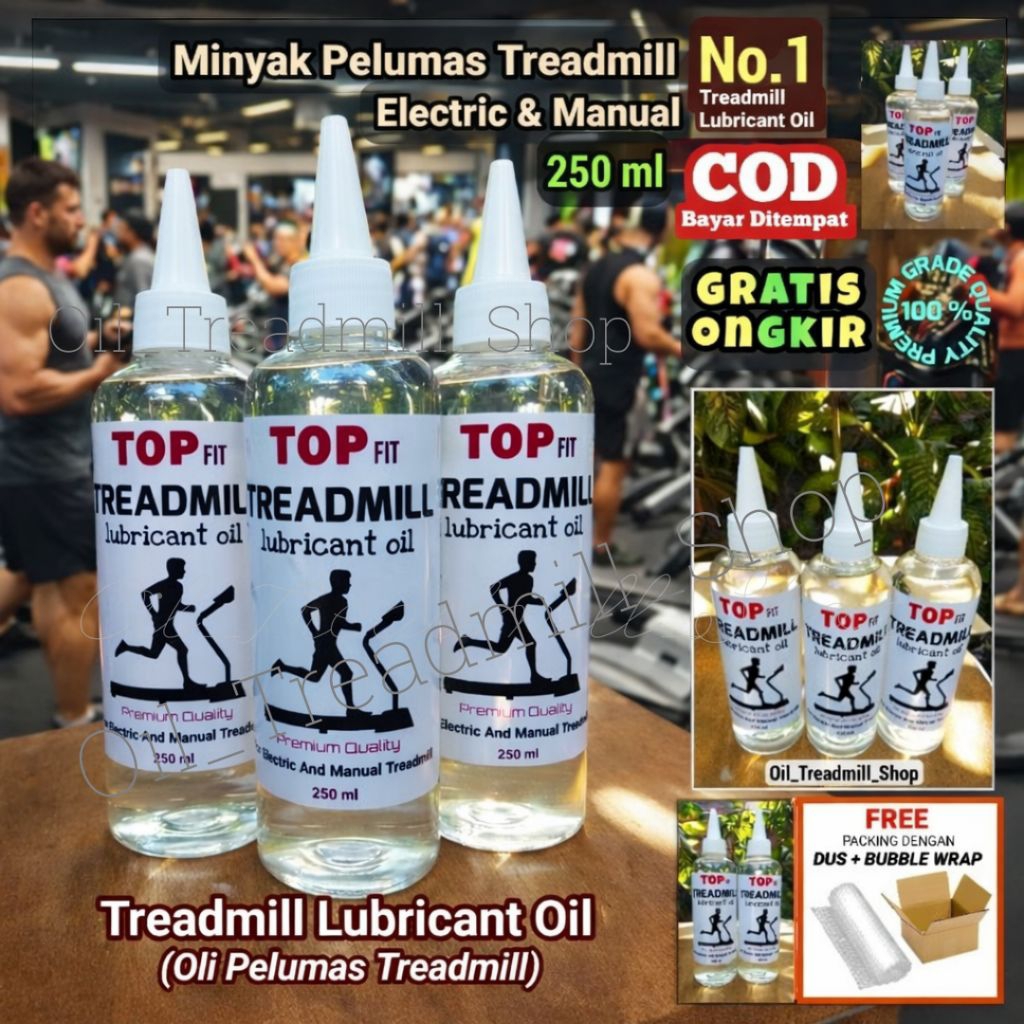 TOP Fit Minyak Pelumas Treadmill Elektrik Manual 250ml Anti Seret Tahan Panas | Treadmill Lubricant 