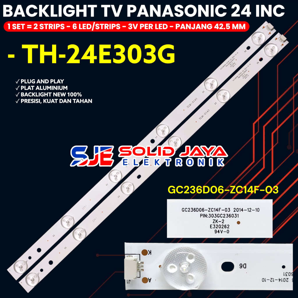 BACKLIGHT TV PANASONIC 24 INCH TH-24E303G 24E303G GC236D06-ZC14F-03