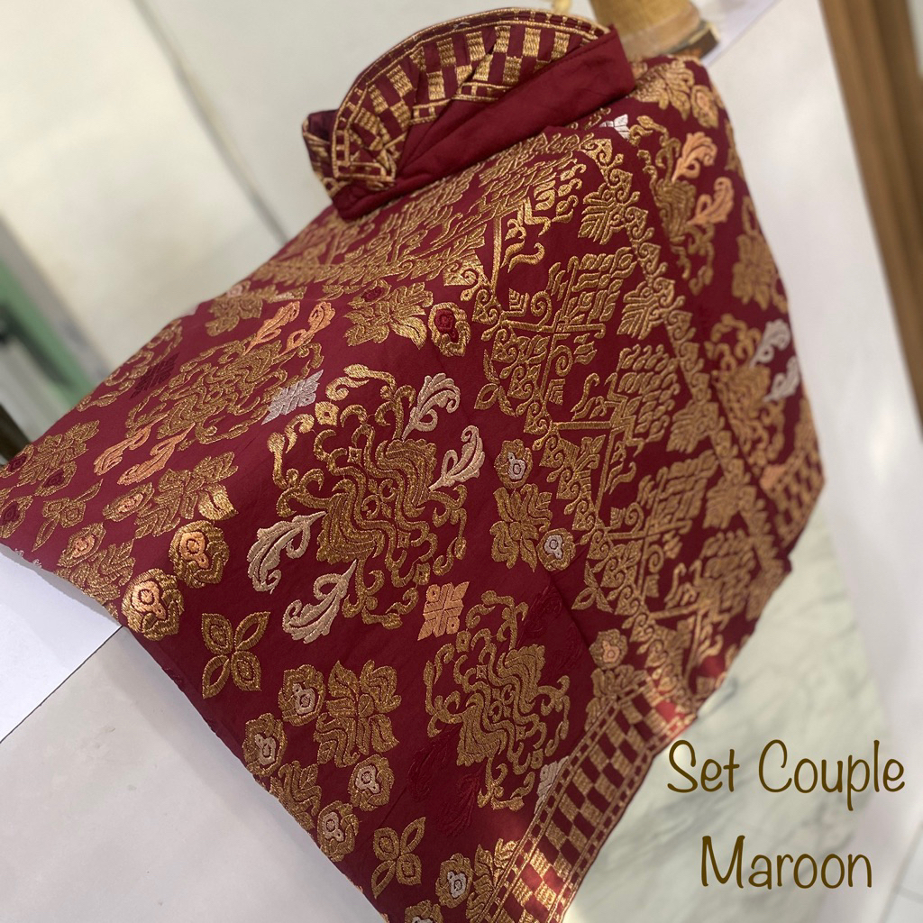 Set Couple Songket Bordir | Kamen Saput Udeng