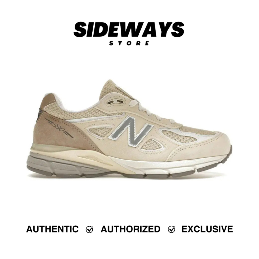 New Balance 990v4 Beige Limestone White Beige Cream Ivory Grey (U990TE4) - 100% Original Guarantee