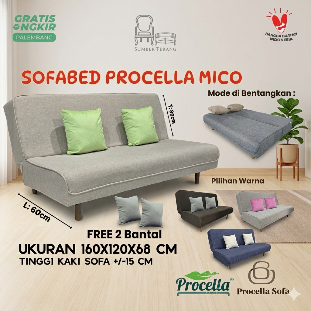 Sofabed Procella Mico Sofa Bed Sofa Lipat Kursi Tamu Lipat Sofa Ruang Tamu Sofa Rebah Sofa Relax