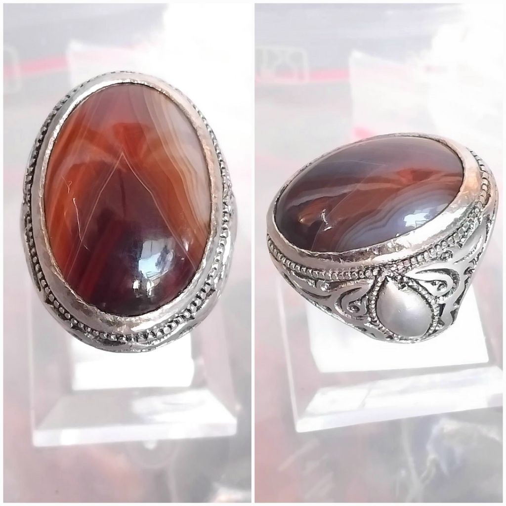 cincin batu akik Yaman wulung  motif junder top Hq babon