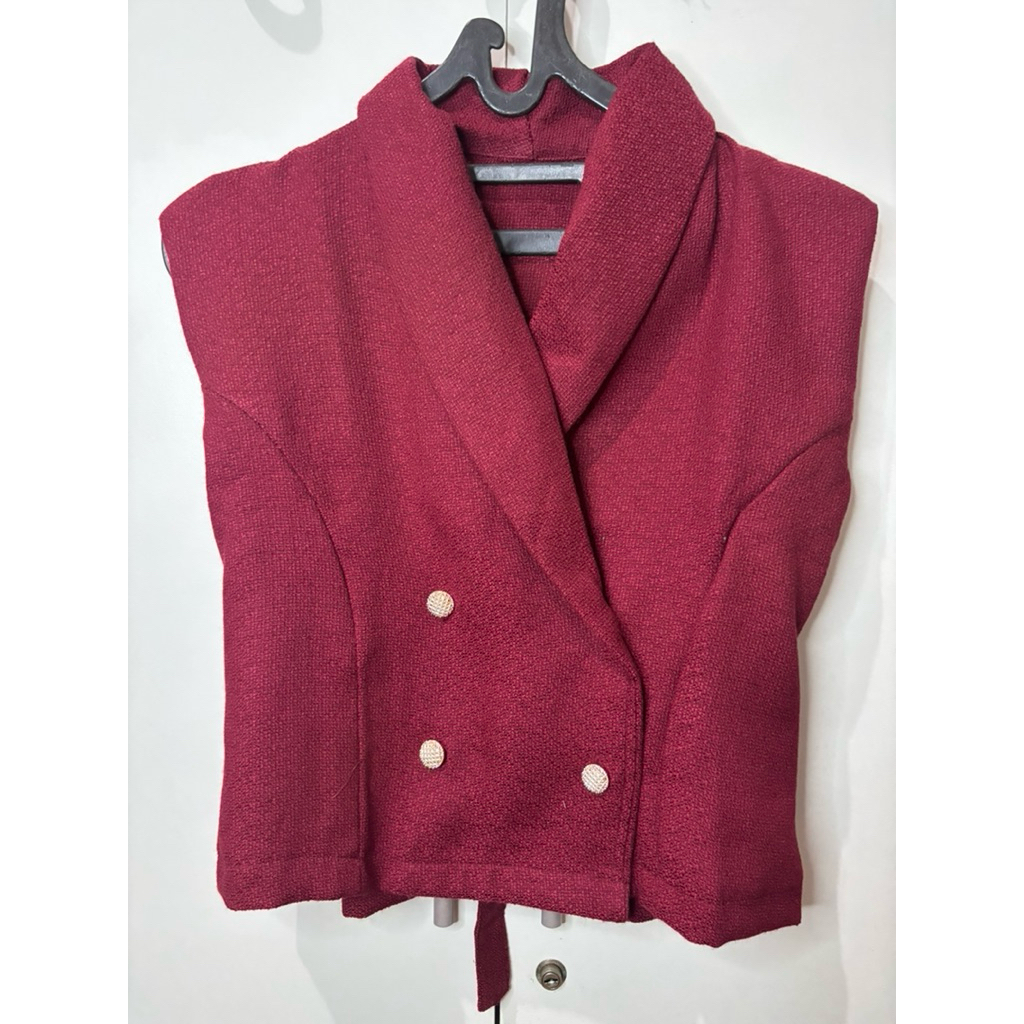 PRELOVED 3NM3I GIa Vest 212 - Atasan Test Wanita - Rompi Wanita - Atasan Tweed - Sleeveless Top