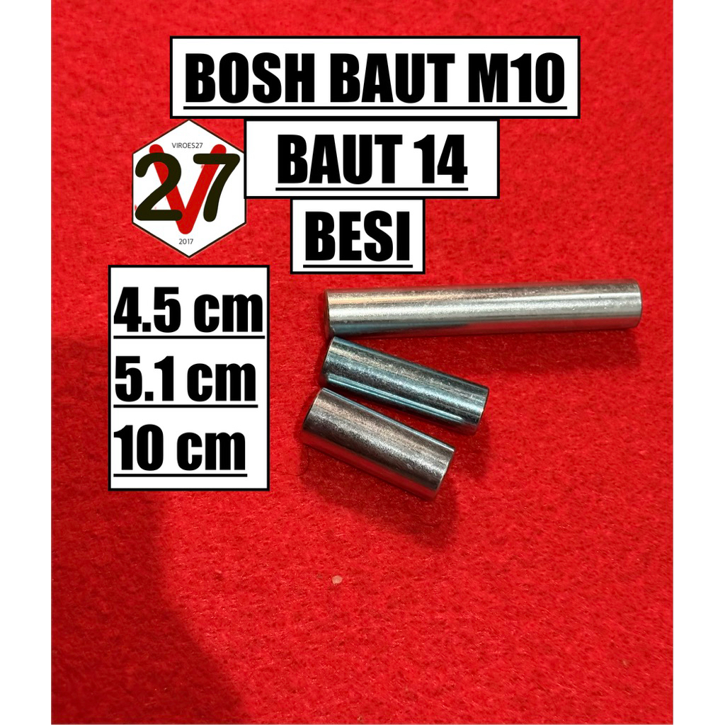 Bosh M10 /  baut 14 panjang 5.1cm BESI