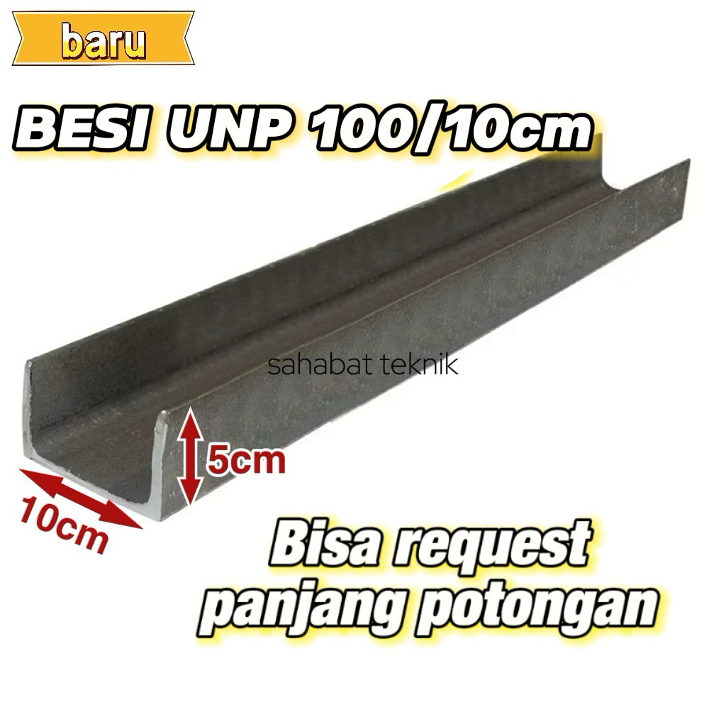 BESI UNP 100/10cm besi kanal UNP bisa requesr potongan kondisi baru unp besi tatakan