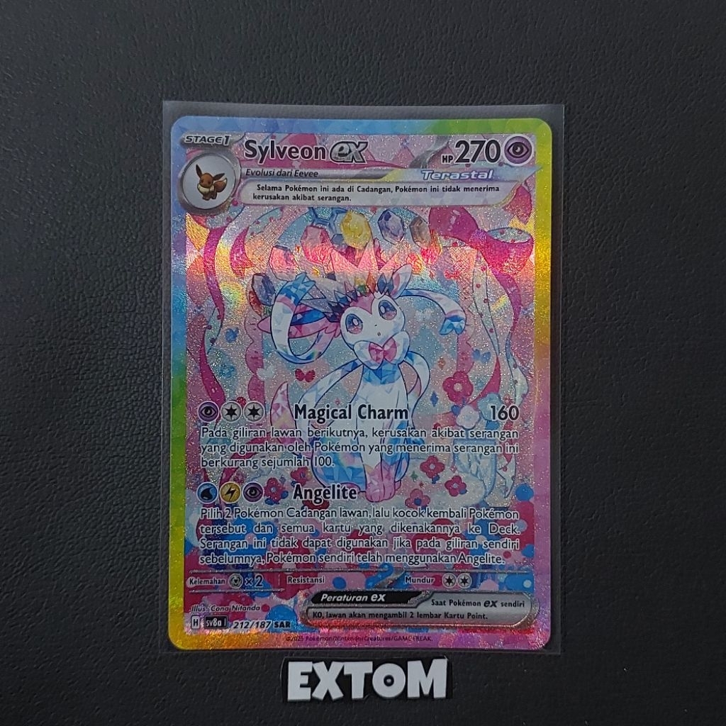 Kartu Pokemon TCG Sylveon EX SAR 212/187 INDO