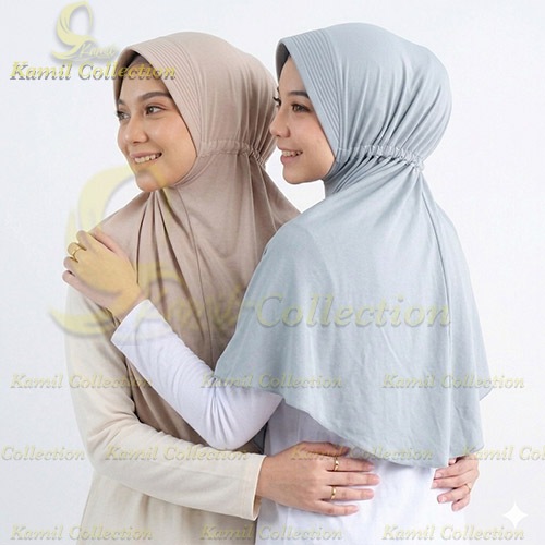 Hijab Instan Serut Jokowi Jersey Spandek Premium Ukuran M