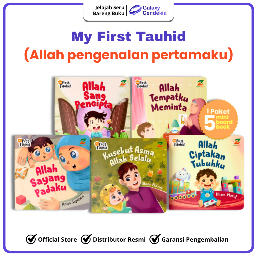 Ziyadbooks My First Tauhid Board Book Bayi Islami Adab Anak Muslim Buku Belajar Anak 3 Tahun
