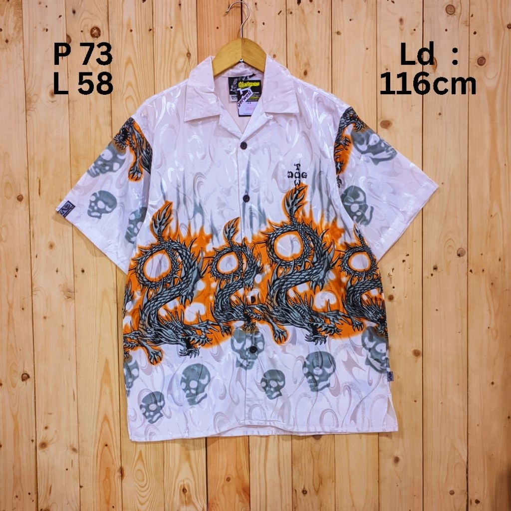 kemeja sukajan black dragon