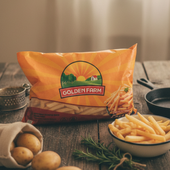 Golden Farm French Fries - Kentang Goreng Beku Shoestring Coated 500 GR