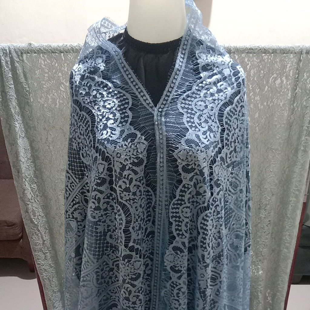 BAHAN KEBAYA SEMI PRANCIS PREMIUM BIRU DENIM