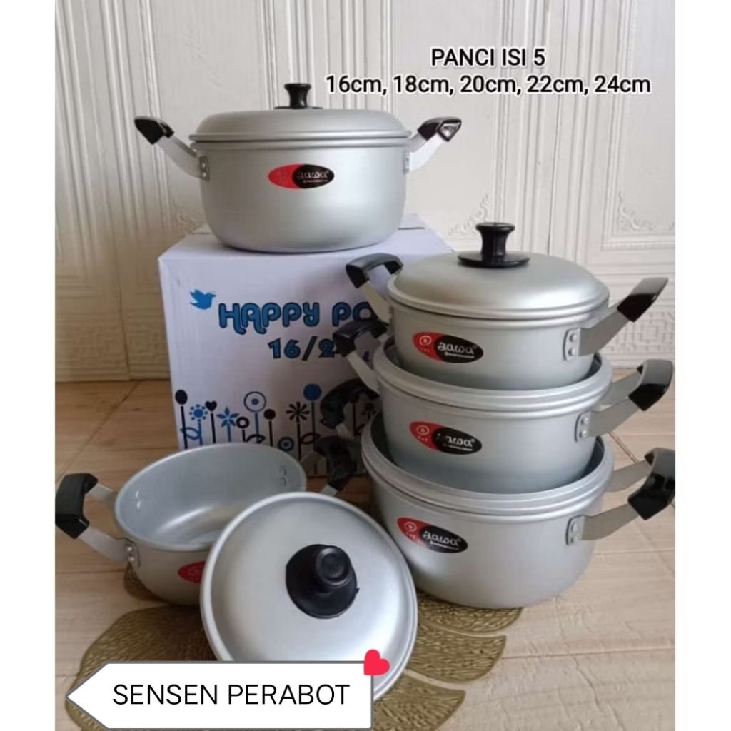 PANCI / SET 5 PCS HAPPY POT JAWA HARGA PER 5 PCS