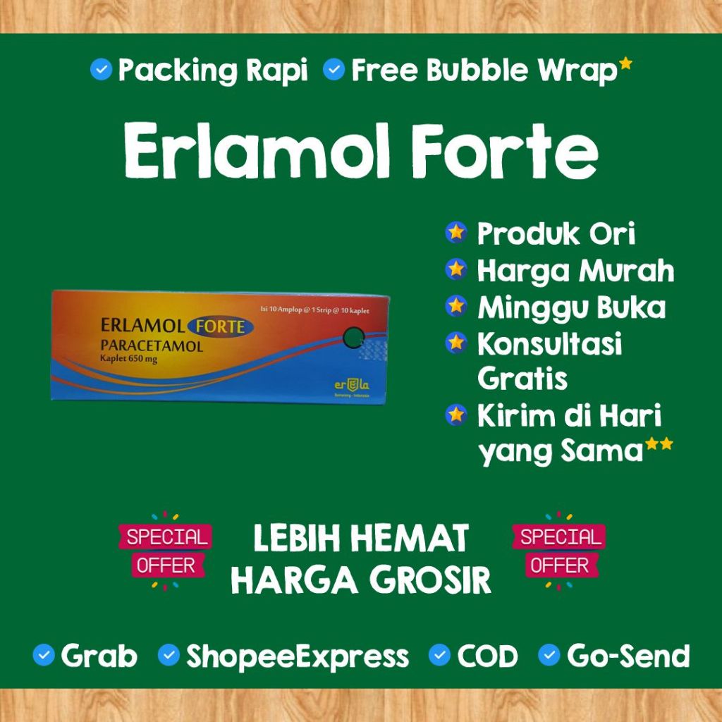 Erlamol Forte Paracetamol Tablet Box