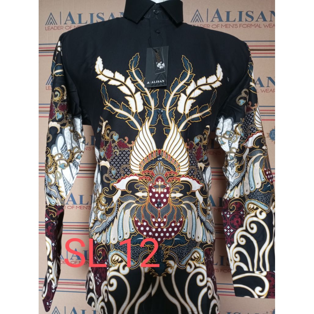 Batik Alisan lengan panjang kemeja batik Alisan slimfit