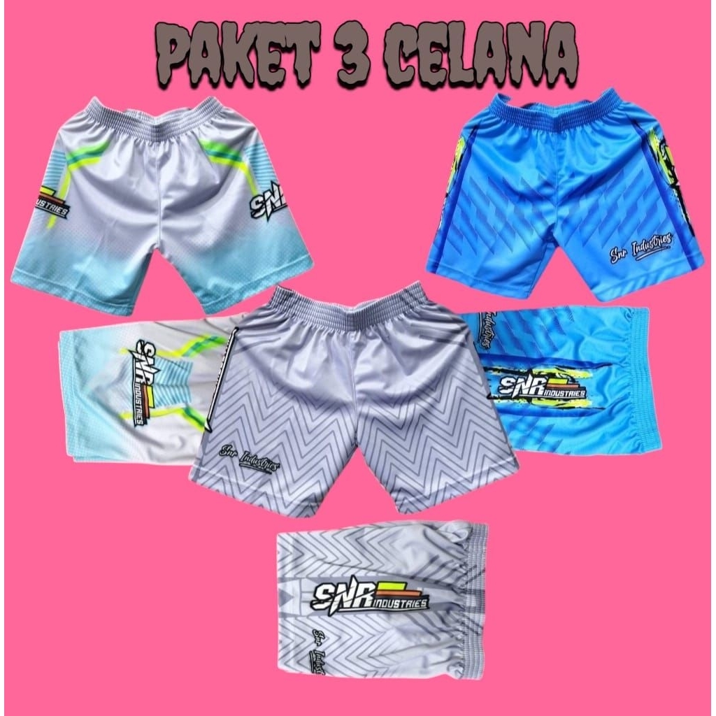 paket hemat celana SNR industries voli paket 3 celana SNR industries voli full printing paket hemat 