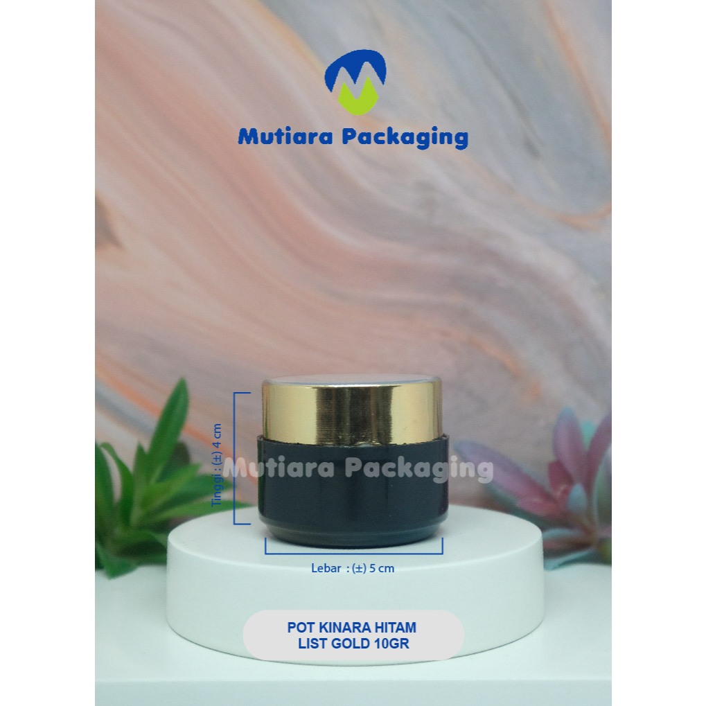 Pot Kinara Hitam 10gr List Gold / Pot Cream 10gr