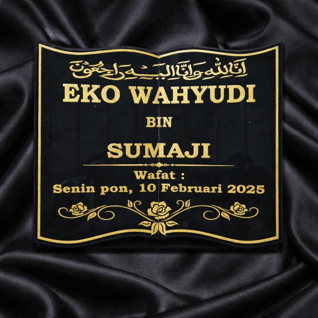 Cahaya Nisan - Batu Nisan Bentuk Buku Kitab Kotak 40x40 Granit