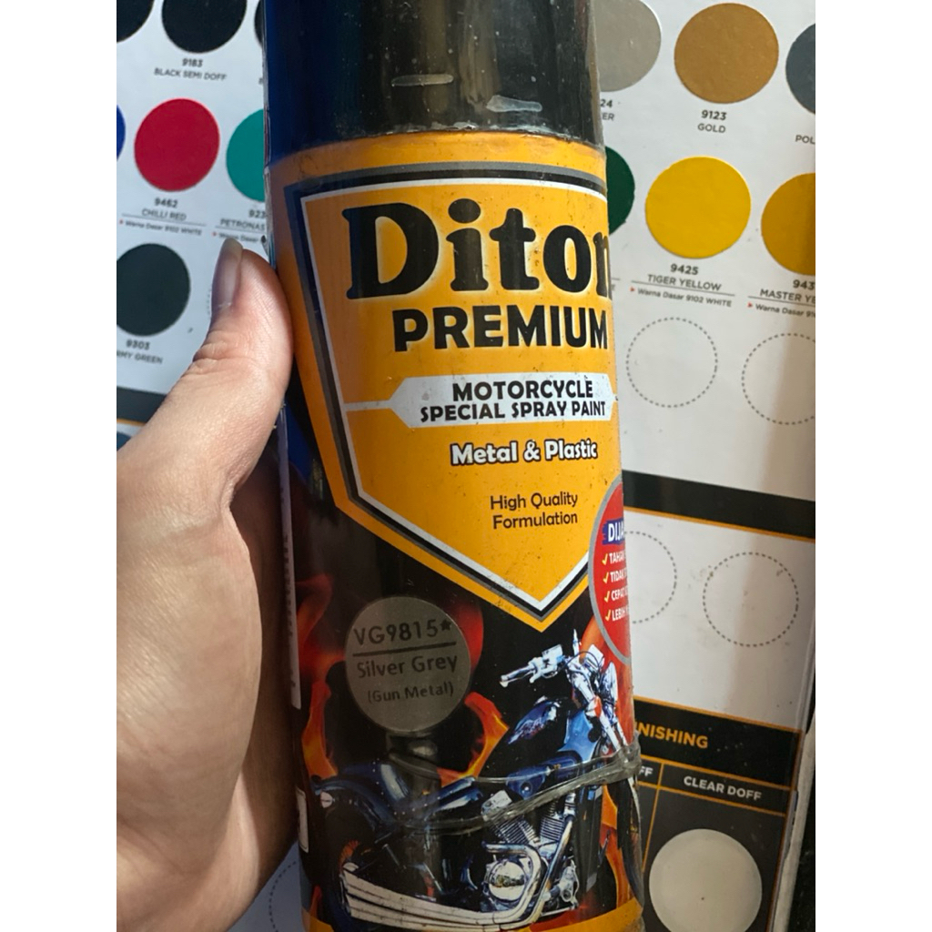 Pilox Diton Premium Silver Grey Gun Metal* Paket Gun Metal* || Cat Semprot Body Motor Rangka Motor&V