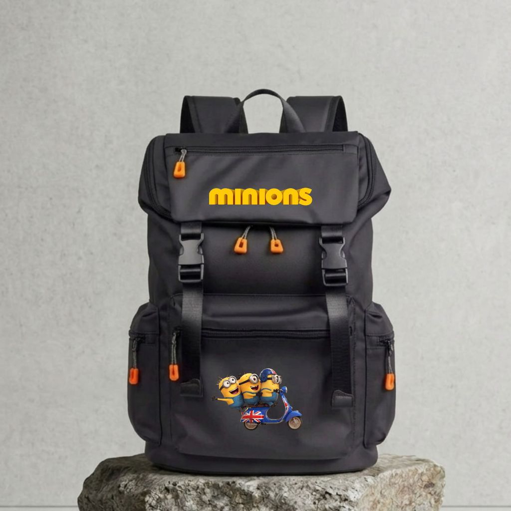 Catenzo - Tas Sekolah Anak Laki-Laki Motif Minion Vespa Casual Kasual Ransel Kantong Ori Original Pr