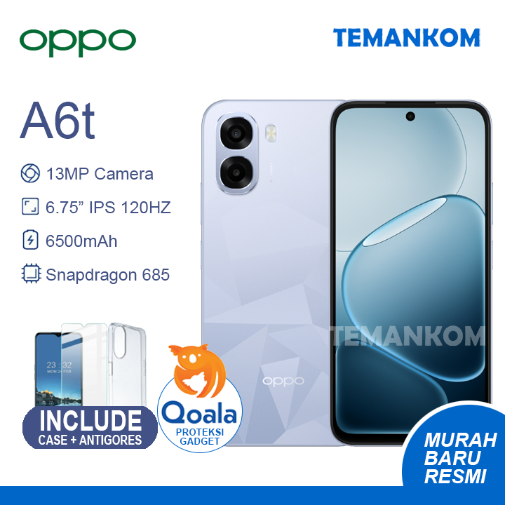 Oppo A6T 12GB RAM baru 4/64 4+8 extend RAM 4GB 64GB A6 T Military Grade kuat GARANSI RESMI