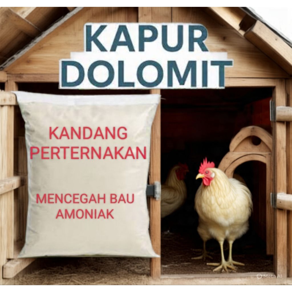 Kapur Dolomit Untuk Kandang 1kg Ayam, bebek mencegah bau Amoniak