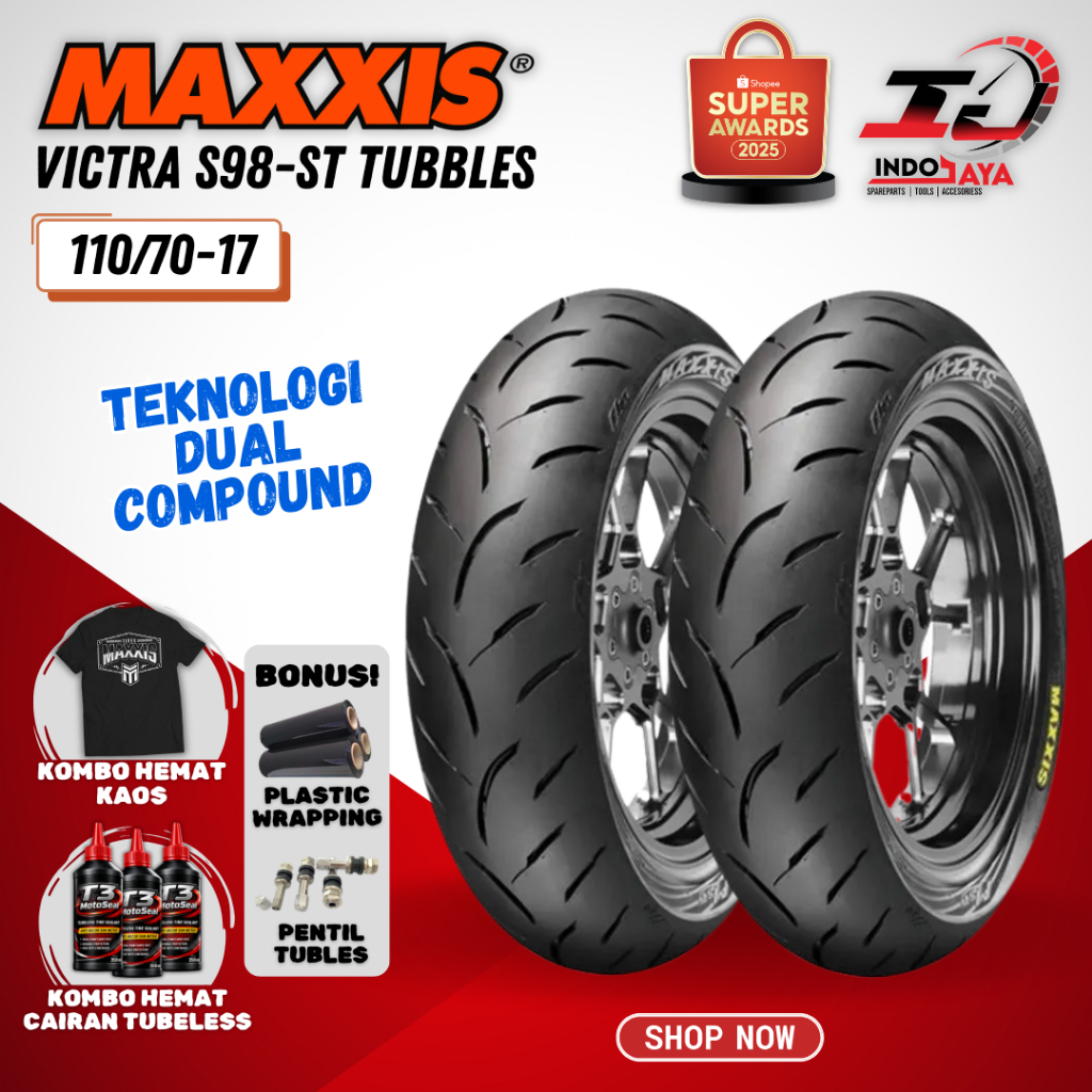 [BAYAR DI TEMPAT] MAXXIS VICTRA 110 / 70 - 17 / BAN MAXXIS 110/70-17 / 110-70-17 TUBELESS BAN LUAR /