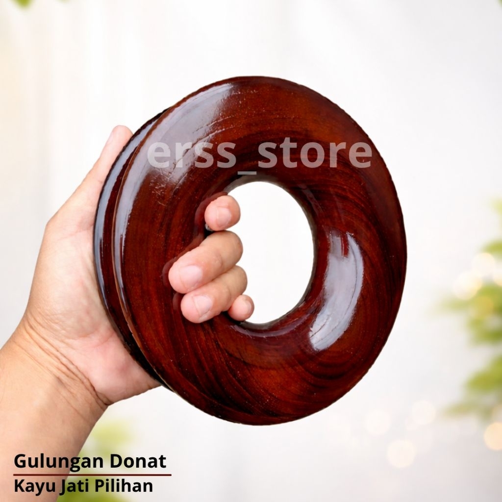GULUNGAN DONAT/ GULUNGAN SENAR PANCING BAHAN KAYU JATI FINISHING MENGKILAP